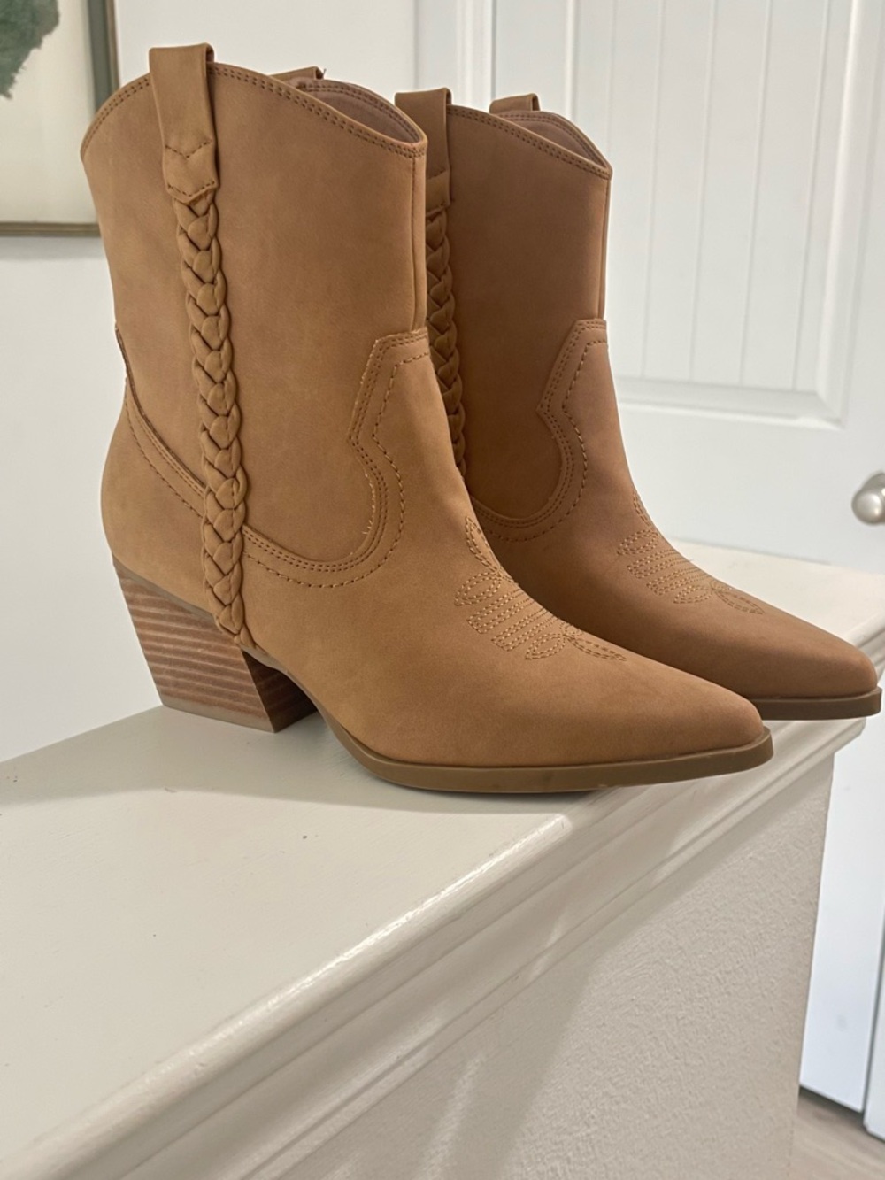 Dolce Vita Tan Braided Western Boots